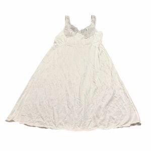 70s/80s European Vintage Triumph Silky Lace Cup Midi Slip Dress (Ivory) Size M/L